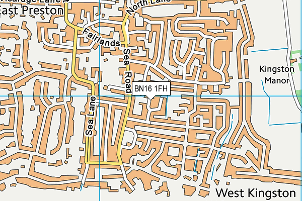 BN16 1FH map - OS VectorMap District (Ordnance Survey)