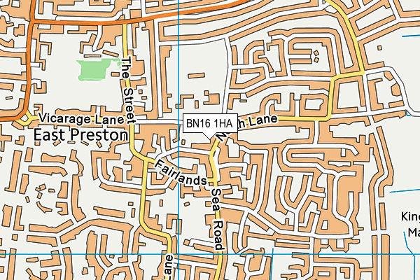 BN16 1HA map - OS VectorMap District (Ordnance Survey)