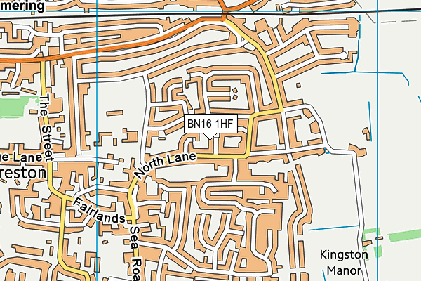 BN16 1HF map - OS VectorMap District (Ordnance Survey)