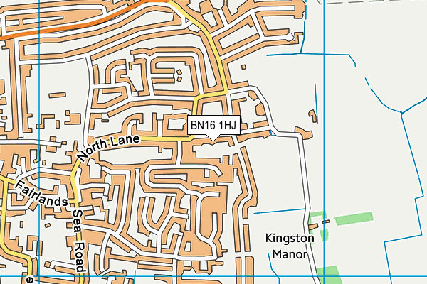 BN16 1HJ map - OS VectorMap District (Ordnance Survey)
