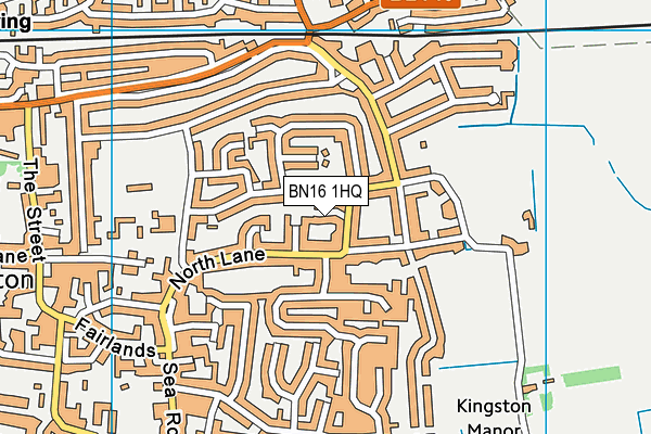 BN16 1HQ map - OS VectorMap District (Ordnance Survey)