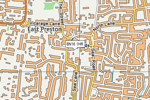 BN16 1HR map - OS VectorMap District (Ordnance Survey)