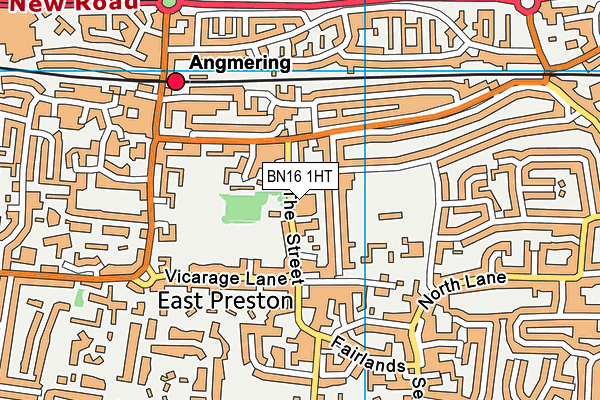 BN16 1HT map - OS VectorMap District (Ordnance Survey)