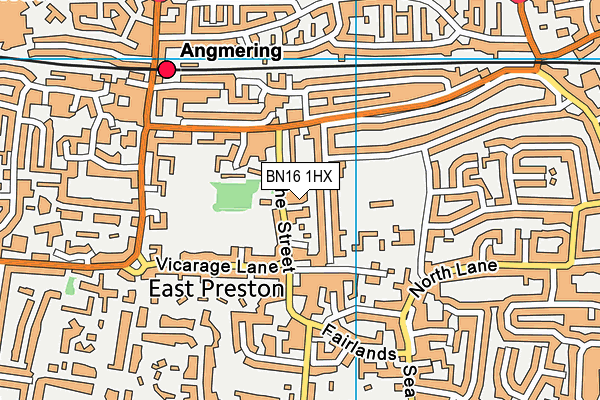 BN16 1HX map - OS VectorMap District (Ordnance Survey)