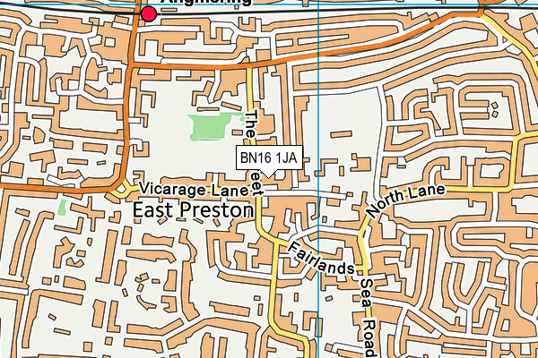 BN16 1JA map - OS VectorMap District (Ordnance Survey)