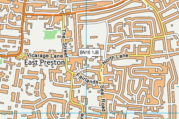 BN16 1JB map - OS VectorMap District (Ordnance Survey)