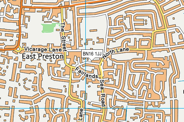 BN16 1JJ map - OS VectorMap District (Ordnance Survey)