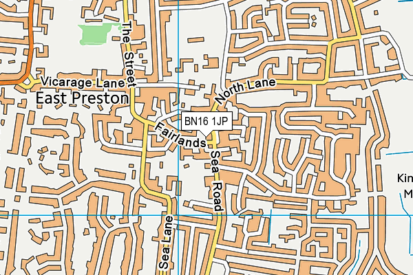 BN16 1JP map - OS VectorMap District (Ordnance Survey)
