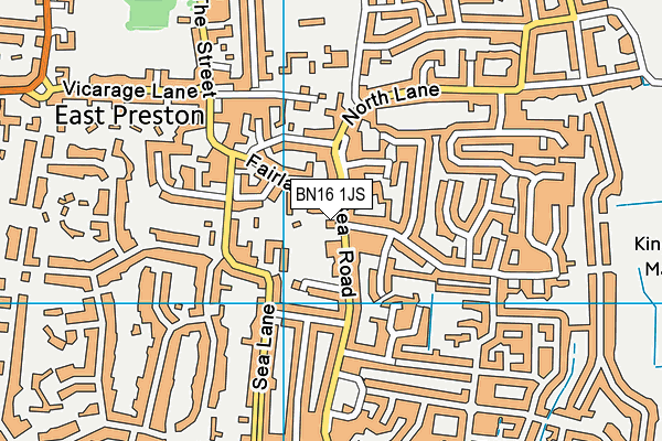 BN16 1JS map - OS VectorMap District (Ordnance Survey)