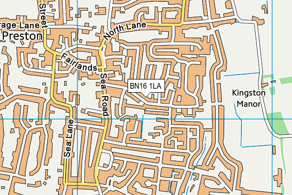 BN16 1LA map - OS VectorMap District (Ordnance Survey)