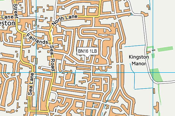 BN16 1LB map - OS VectorMap District (Ordnance Survey)