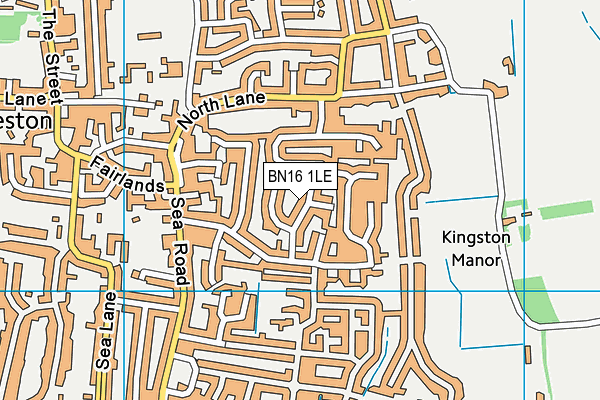 BN16 1LE map - OS VectorMap District (Ordnance Survey)