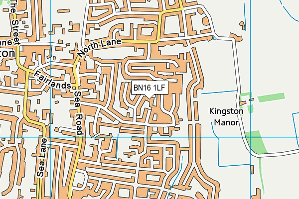 BN16 1LF map - OS VectorMap District (Ordnance Survey)