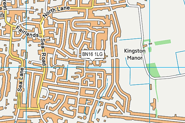 BN16 1LG map - OS VectorMap District (Ordnance Survey)