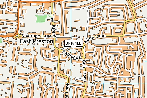 BN16 1LL map - OS VectorMap District (Ordnance Survey)