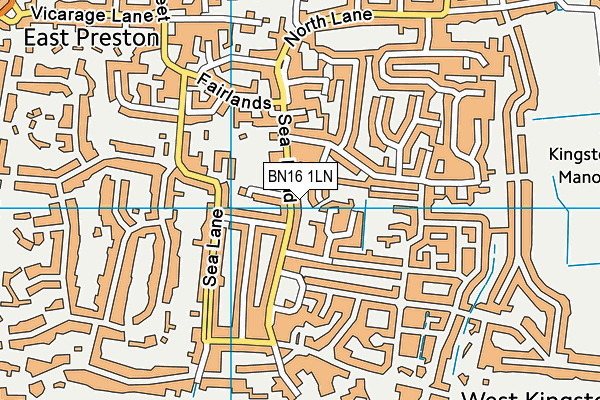 BN16 1LN map - OS VectorMap District (Ordnance Survey)