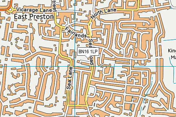 BN16 1LP map - OS VectorMap District (Ordnance Survey)