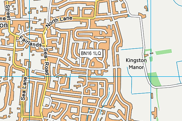 BN16 1LQ map - OS VectorMap District (Ordnance Survey)