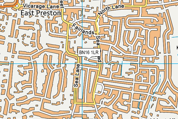 BN16 1LR map - OS VectorMap District (Ordnance Survey)