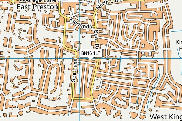 BN16 1LT map - OS VectorMap District (Ordnance Survey)