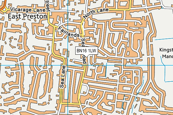 BN16 1LW map - OS VectorMap District (Ordnance Survey)