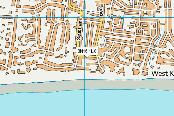 BN16 1LX map - OS VectorMap District (Ordnance Survey)
