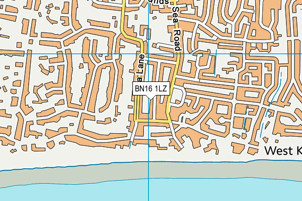 BN16 1LZ map - OS VectorMap District (Ordnance Survey)