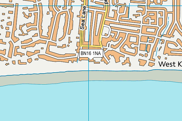 BN16 1NA map - OS VectorMap District (Ordnance Survey)