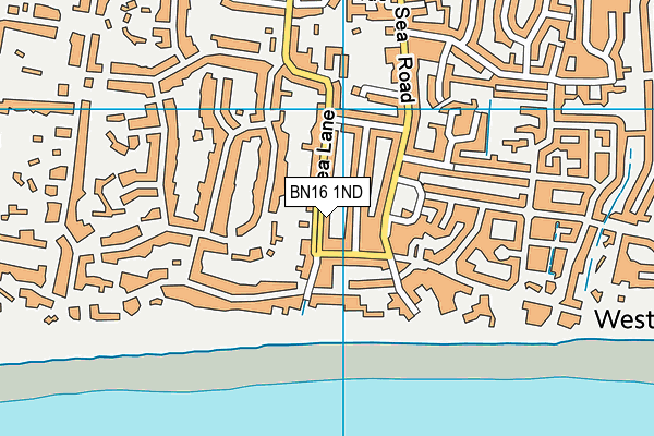 BN16 1ND map - OS VectorMap District (Ordnance Survey)