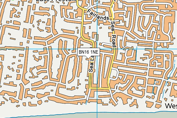 BN16 1NE map - OS VectorMap District (Ordnance Survey)