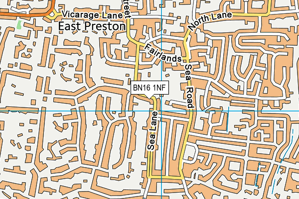 BN16 1NF map - OS VectorMap District (Ordnance Survey)