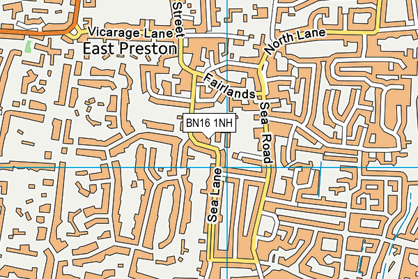 BN16 1NH map - OS VectorMap District (Ordnance Survey)