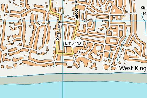 BN16 1NX map - OS VectorMap District (Ordnance Survey)