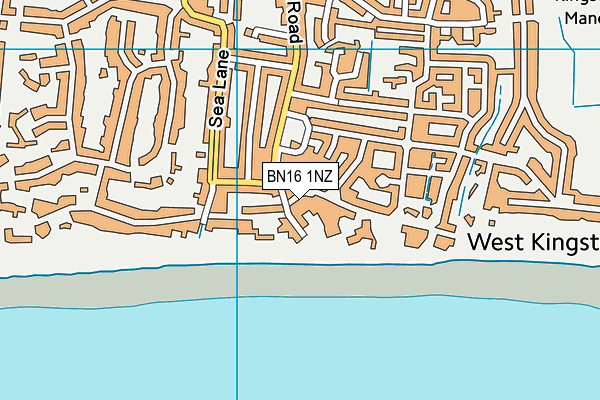 BN16 1NZ map - OS VectorMap District (Ordnance Survey)