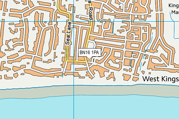 BN16 1PA map - OS VectorMap District (Ordnance Survey)