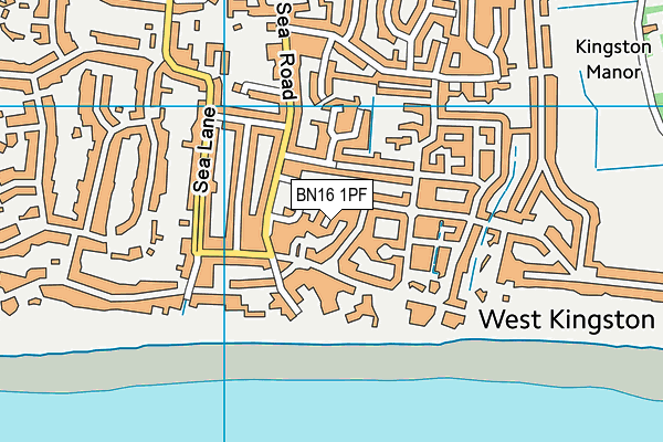 BN16 1PF map - OS VectorMap District (Ordnance Survey)