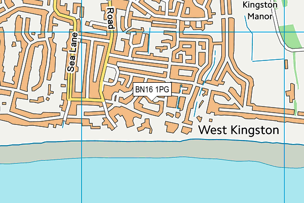 BN16 1PG map - OS VectorMap District (Ordnance Survey)