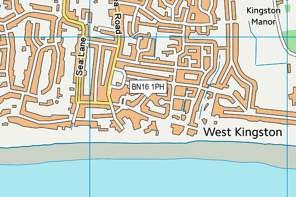 BN16 1PH map - OS VectorMap District (Ordnance Survey)
