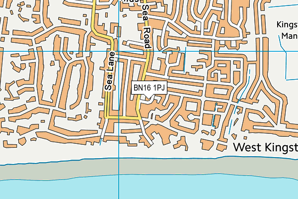 BN16 1PJ map - OS VectorMap District (Ordnance Survey)