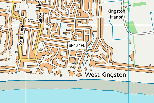 BN16 1PL map - OS VectorMap District (Ordnance Survey)