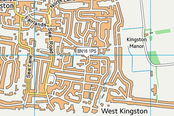 BN16 1PS map - OS VectorMap District (Ordnance Survey)