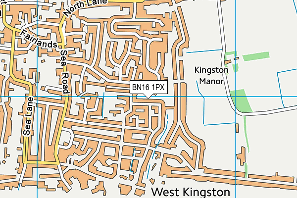 BN16 1PX map - OS VectorMap District (Ordnance Survey)