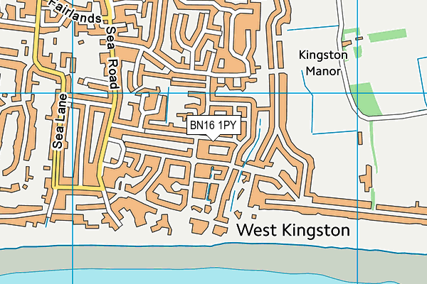 BN16 1PY map - OS VectorMap District (Ordnance Survey)