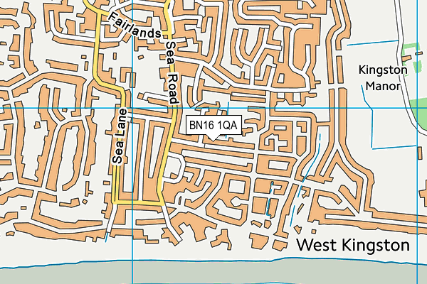 BN16 1QA map - OS VectorMap District (Ordnance Survey)