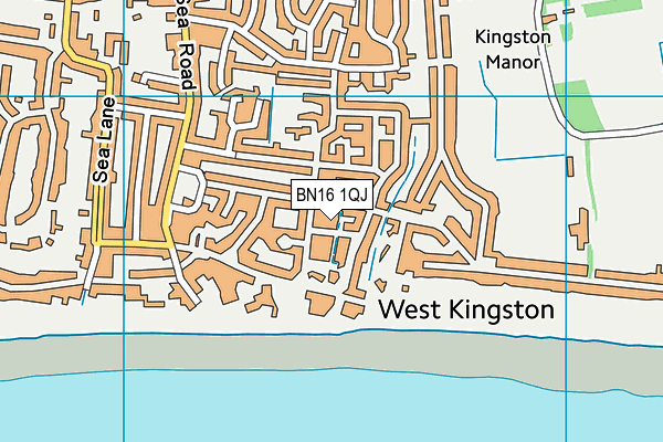 BN16 1QJ map - OS VectorMap District (Ordnance Survey)