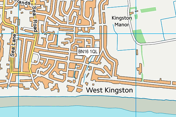 BN16 1QL map - OS VectorMap District (Ordnance Survey)