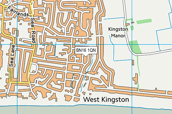 BN16 1QN map - OS VectorMap District (Ordnance Survey)