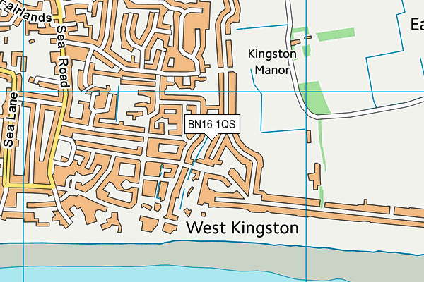 BN16 1QS map - OS VectorMap District (Ordnance Survey)