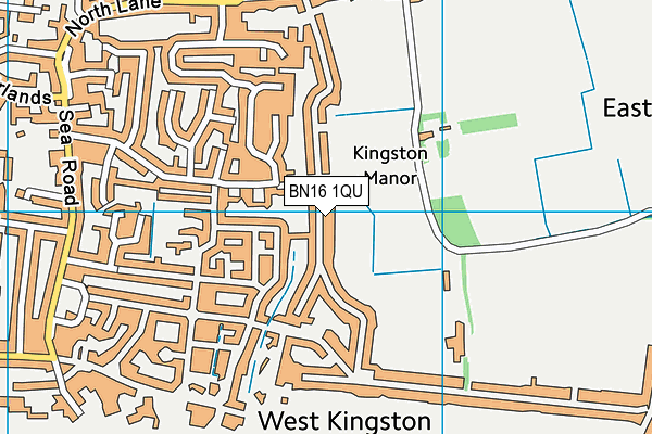 BN16 1QU map - OS VectorMap District (Ordnance Survey)