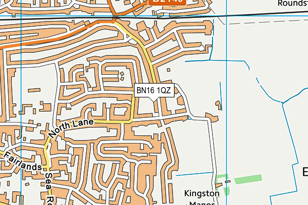 BN16 1QZ map - OS VectorMap District (Ordnance Survey)